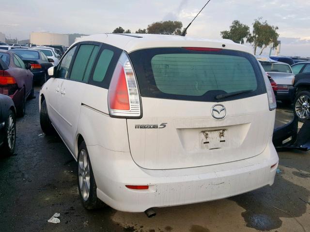 JM1CR29L290357415 - 2009 MAZDA 5 WHITE photo 3