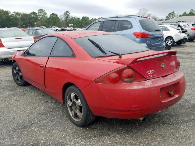 1ZWFT61L7Y5620638 - 2000 MERCURY COUGAR V6 RED photo 3