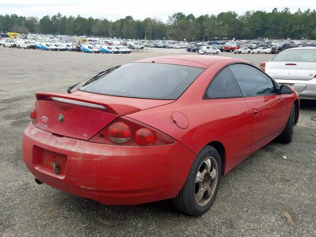 1ZWFT61L7Y5620638 - 2000 MERCURY COUGAR V6 RED photo 4