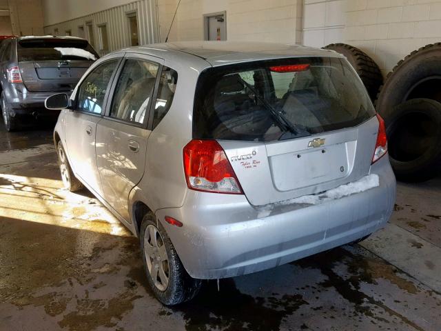 KL1TD66658B074313 - 2008 CHEVROLET AVEO BASE ვერცხლისფერი ფოტო 3