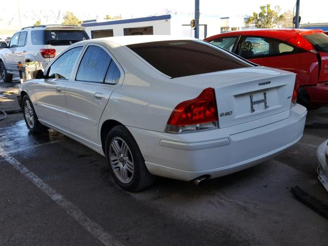 YV1RS592262534787 - 2006 VOLVO S60 2.5T WHITE photo 3