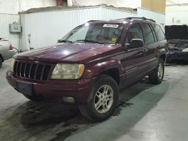 1J4G258S7YC286249 - 2000 JEEP GRAND CHER MAROON photo 2