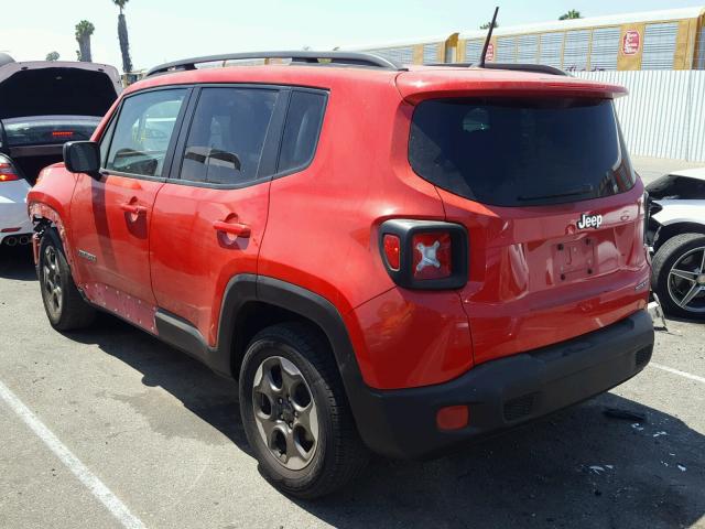 ZACCJAAT6GPD70348 - 2016 JEEP RENEGADE S RED photo 3