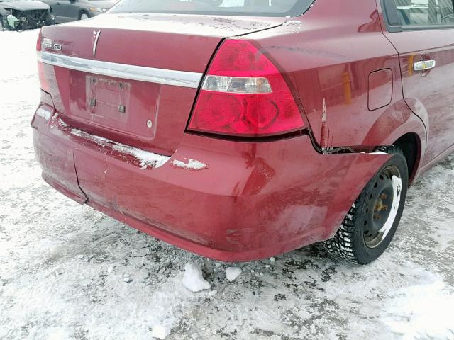 3G2TC5DE5AL109036 - 2010 PONTIAC G3 WAVE SE RED photo 9