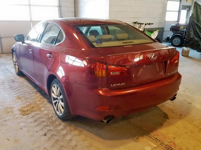 JTHCK262565007578 - 2006 LEXUS IS 250 BURGUNDY photo 3