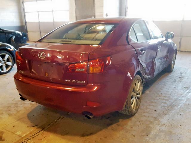 JTHCK262565007578 - 2006 LEXUS IS 250 BURGUNDY photo 4