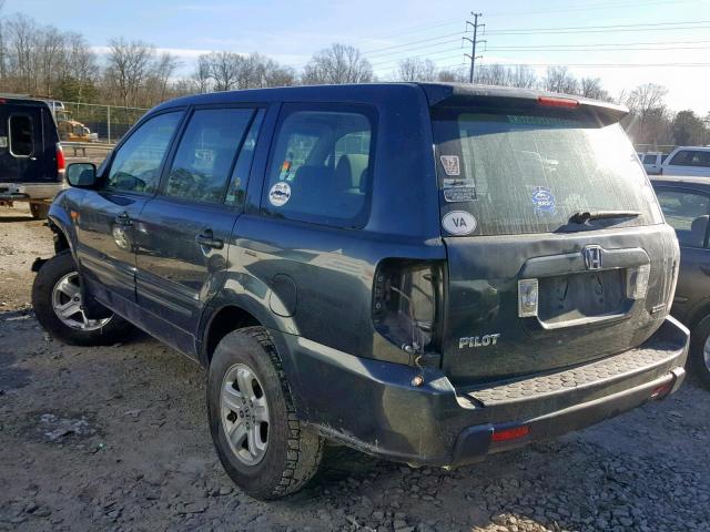 5FNYF18106B007870 - 2006 HONDA PILOT LX GREEN photo 3