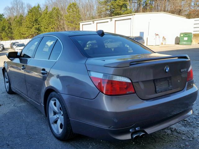 WBANE53557CW62349 - 2007 BMW 525 I BROWN photo 3