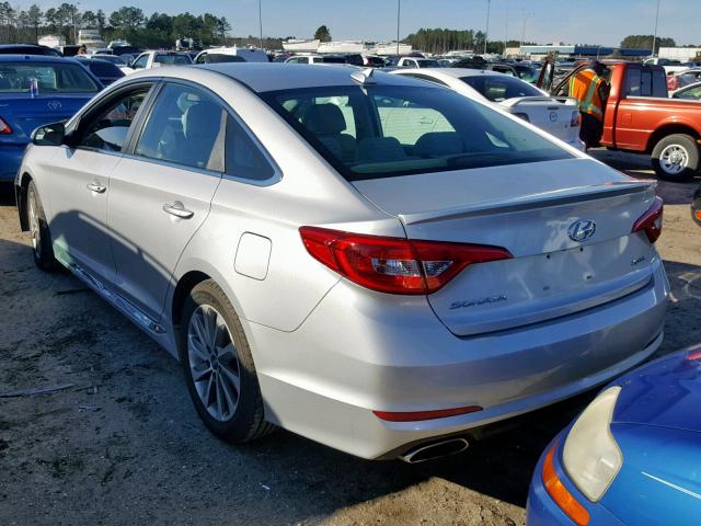 5NPE34AFXFH051444 - 2015 HYUNDAI SONATA SPO SILVER photo 3