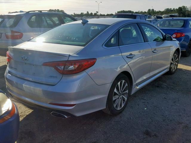 5NPE34AFXFH051444 - 2015 HYUNDAI SONATA SPO SILVER photo 4