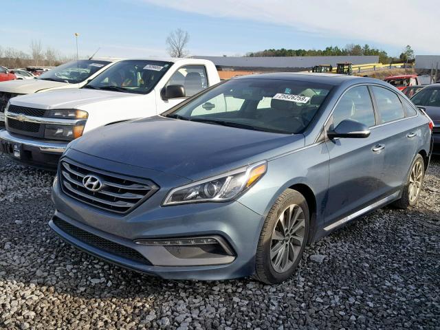 5NPE34AFXGH331642 - 2016 HYUNDAI SONATA SPO BLUE photo 2