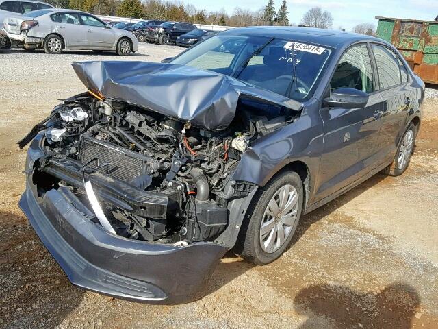 3VW2K7AJ4CM338437 - 2012 VOLKSWAGEN JETTA BASE GRAY photo 2