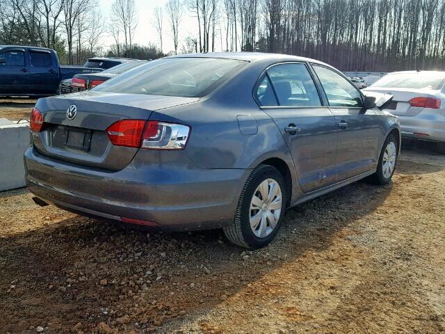 3VW2K7AJ4CM338437 - 2012 VOLKSWAGEN JETTA BASE GRAY photo 4