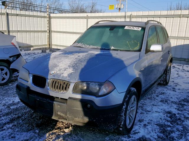 WBXPA93465WD10453 - 2005 BMW X3 3.0I BLUE photo 2