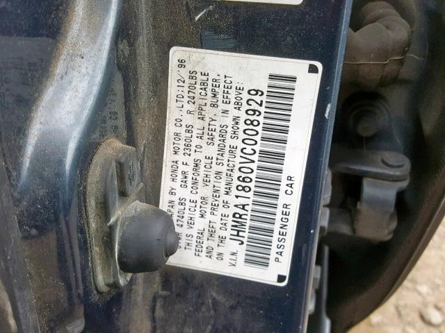 JHMRA1860VC008929 - 1997 HONDA ODYSSEY BA BLUE photo 10