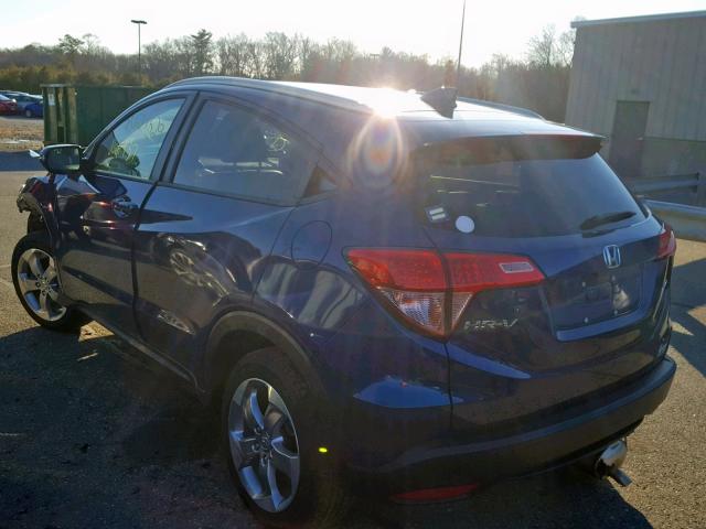 3CZRU6H70HM726850 - 2017 HONDA HR-V EXL BLUE photo 3