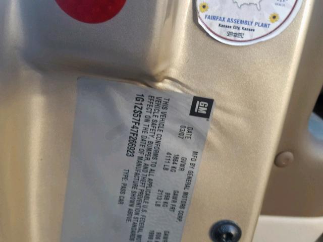 1G1ZS57F47F266923 - 2007 CHEVROLET MALIBU LS GOLD photo 10