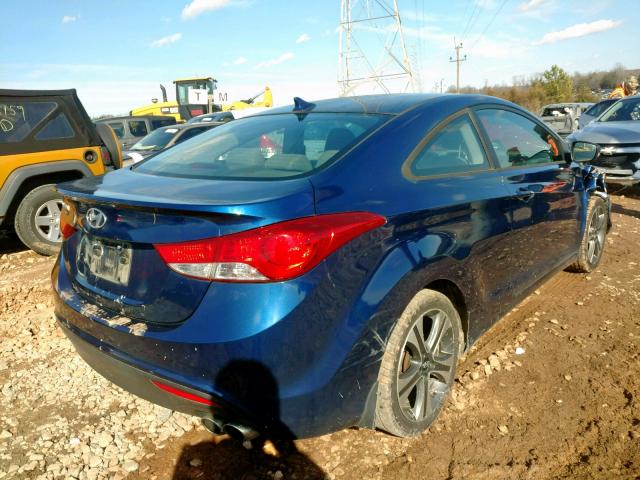 KMHDH6AE6DU018116 - 2013 HYUNDAI ELANTRA CO BLUE photo 4