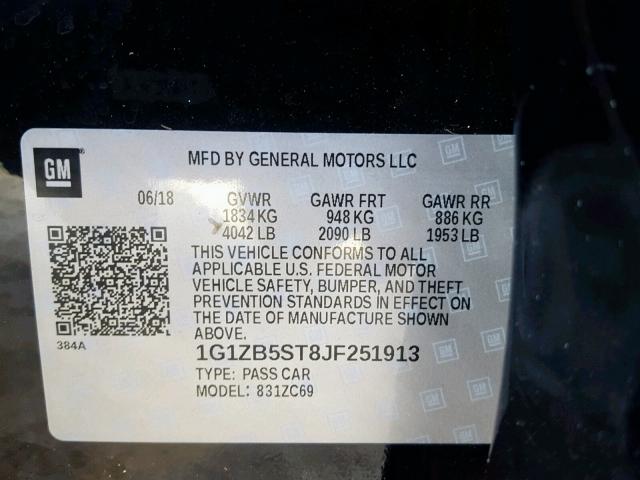 1G1ZB5ST8JF251913 - 2018 CHEVROLET MALIBU LS Qara foto 10