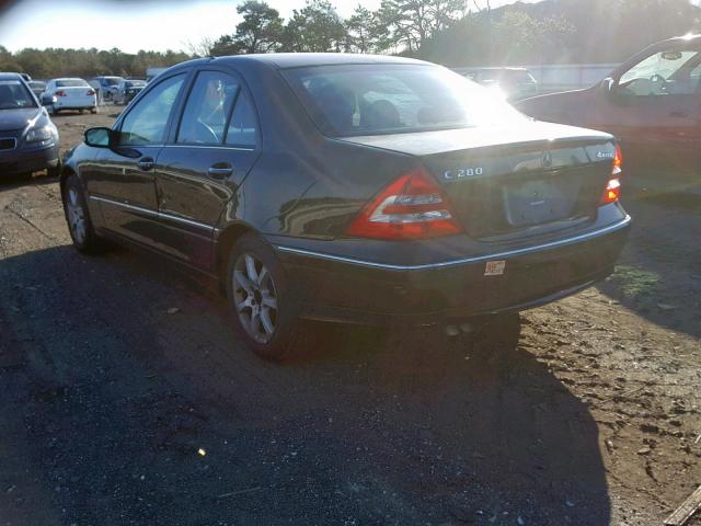 WDBRF92H97F932782 - 2007 MERCEDES-BENZ C 280 4MAT BLACK photo 3