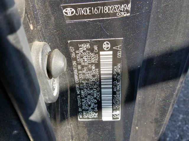 JTKDE167180232494 - 2008 TOYOTA SCION TC 石墨色 照片 10