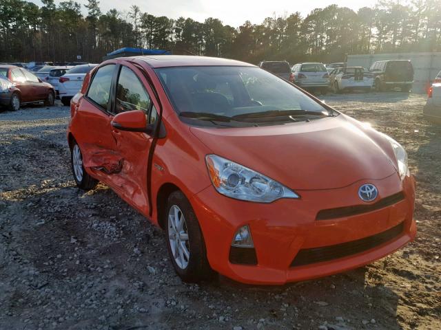 JTDKDTB3XD1051107 - 2013 TOYOTA PRIUS C ORANGE photo 1