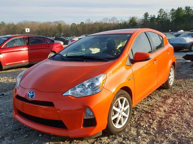 JTDKDTB3XD1051107 - 2013 TOYOTA PRIUS C ORANGE photo 2