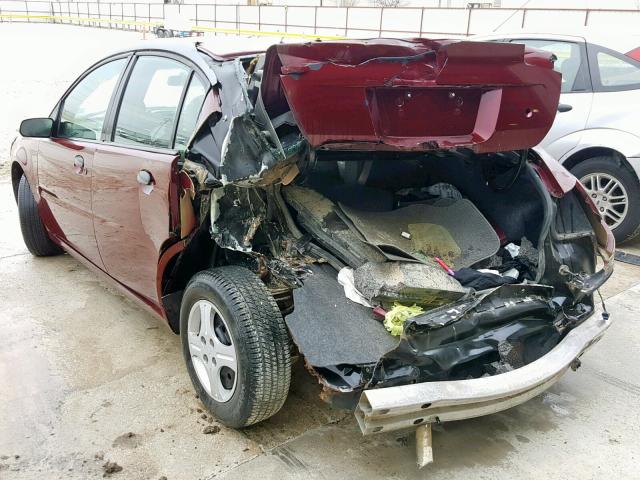 1G8AG52F23Z141855 - 2003 SATURN ION LEVEL MAROON photo 3
