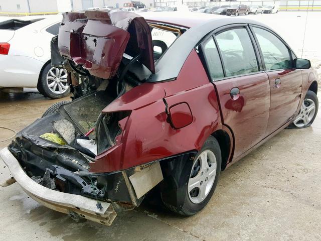 1G8AG52F23Z141855 - 2003 SATURN ION LEVEL MAROON photo 4