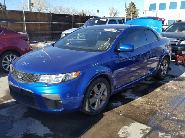 KNAFU6A24C5480484 - 2012 KIA FORTE EX BLUE photo 2