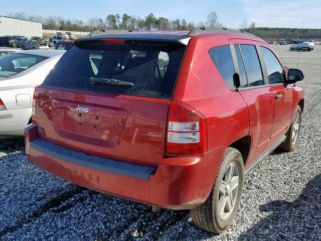 1J8FT47058D580289 - 2008 JEEP COMPASS SP RED photo 4