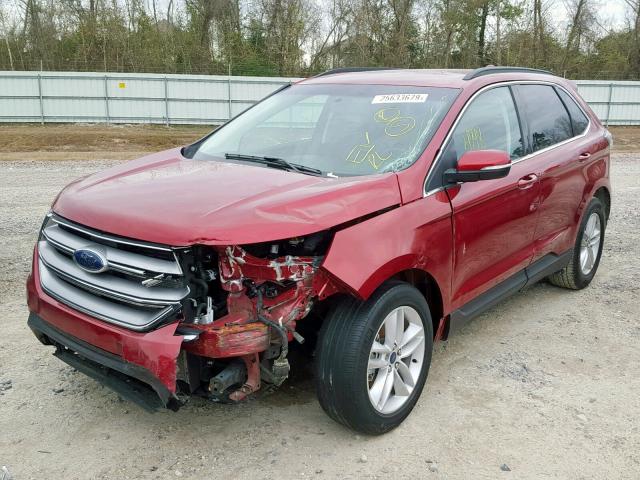 2FMPK3J84JBB72445 - 2018 FORD EDGE SEL MAROON photo 2