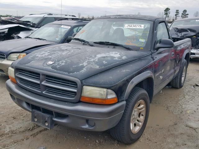 1B7FL16X12S528486 - 2002 DODGE DAKOTA BAS BLACK photo 2