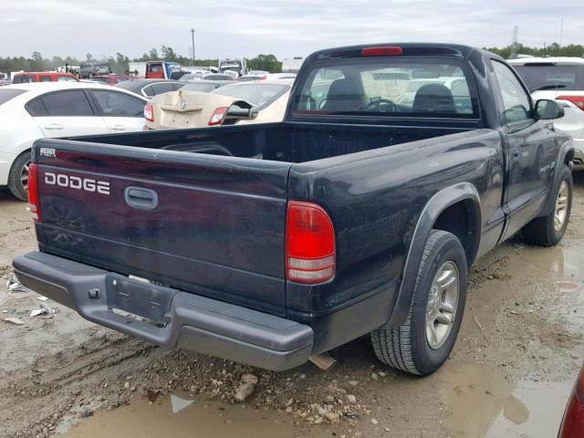 1B7FL16X12S528486 - 2002 DODGE DAKOTA BAS BLACK photo 4