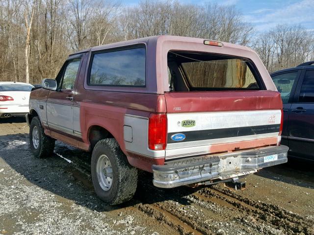 1FMEU15HXTLB76471 - 1996 FORD BRONCO U10 BURGUNDY photo 3