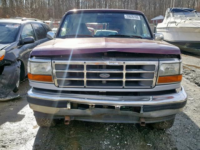 1FMEU15HXTLB76471 - 1996 FORD BRONCO U10 BURGUNDY photo 9