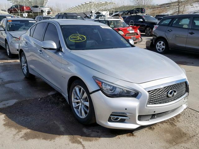 JN1AV7ARXEM703006 - 2014 INFINITI Q50 HYBRID SILVER photo 1