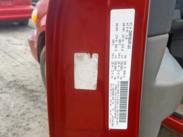 1D8HD48N88F134991 - 2008 DODGE DURANGO SL RED photo 10