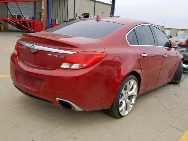 2G4GV5GV2C9212953 - 2012 BUICK REGAL GS RED photo 4