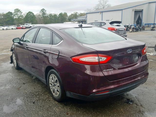 3FA6P0G78DR266015 - 2013 FORD FUSION S PURPLE photo 3