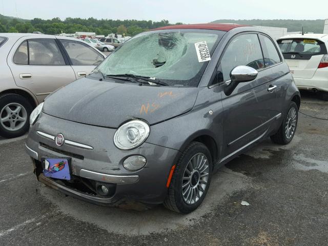 3C3CFFER7CT381685 - 2012 FIAT 500 LOUNGE SILVER photo 2