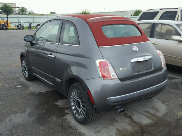 3C3CFFER7CT381685 - 2012 FIAT 500 LOUNGE SILVER photo 3