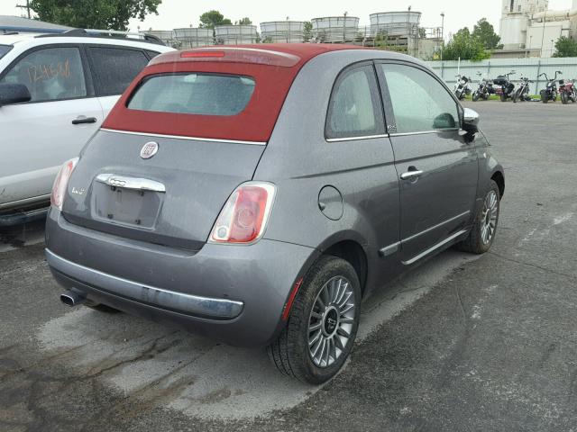 3C3CFFER7CT381685 - 2012 FIAT 500 LOUNGE SILVER photo 4