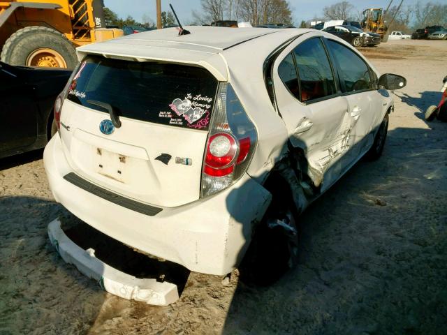 JTDKDTB39C1505569 - 2012 TOYOTA PRIUS C WHITE photo 4