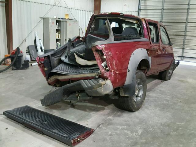 1N6ED27T82C374442 - 2002 NISSAN FRONTIER C RED photo 4