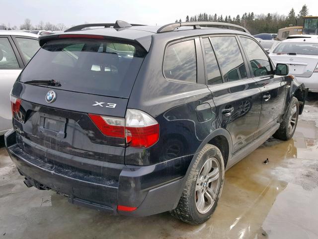 WBXPC73468WE52627 - 2008 BMW X3 3.0I BLACK photo 4