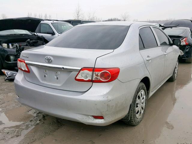 2T1BU4EE7DC933138 - 2013 TOYOTA COROLLA BA SILVER photo 4