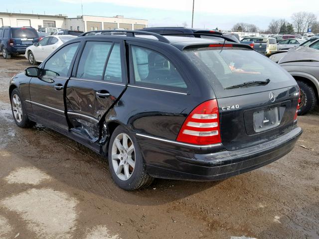 WDBRH81J55F585537 - 2005 MERCEDES-BENZ C 240 SPOR BLACK photo 3