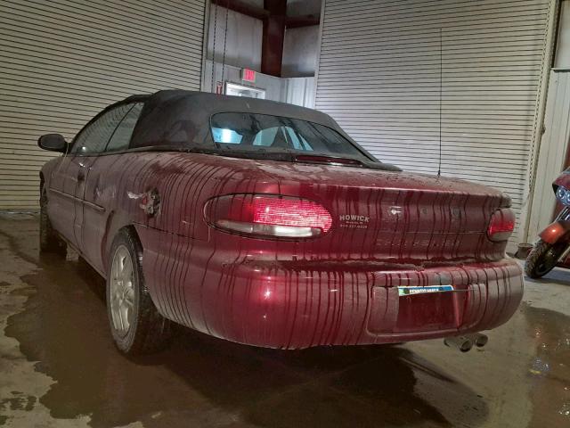 3C3EL45HXVT624826 - 1997 CHRYSLER SEBRING JX MAROON photo 3