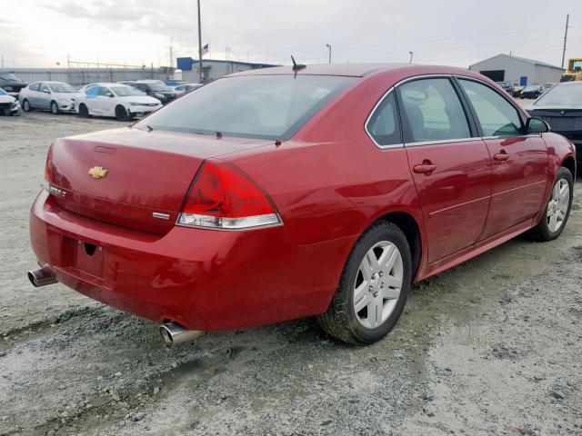 2G1WB5E34E1123518 - 2014 CHEVROLET IMPALA LIM RED photo 4